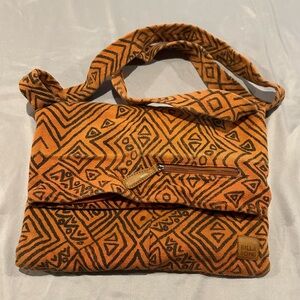 Vintage Billabong Orange Patterned Woven Bag